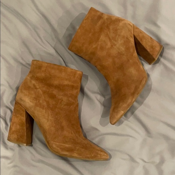 Cognac Brown Real Suede Ankle Boot / Booties - Picture 3 of 9